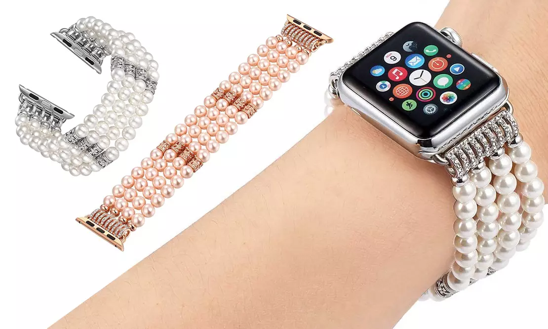 Posh Tech Faux Pearl Band for Apple Watch Series 1, 2, 3, 4 & 5 - Primary Image