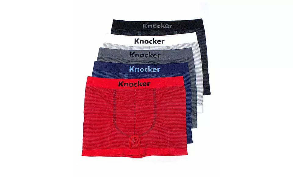 12-Pack of Men's Knocker Boxer Briefs in Solids or Stripes - Second Medium