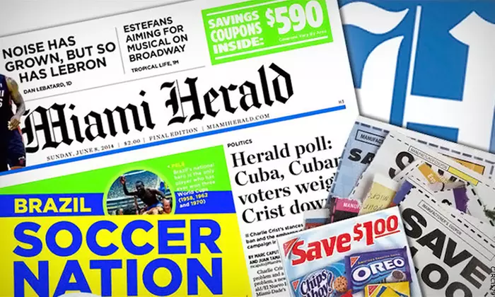 $9 for 6-Month Sunday Home Delivery to the "Miami Herald" ($40.07 Value) - Primary Image