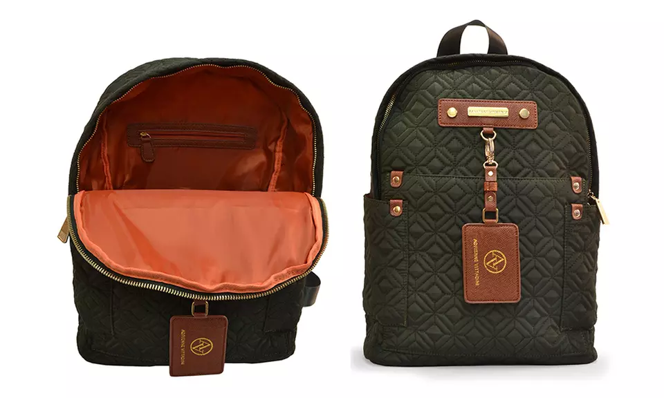 Adrienne Vittadini Quilted Nylon Backpack - Second Medium