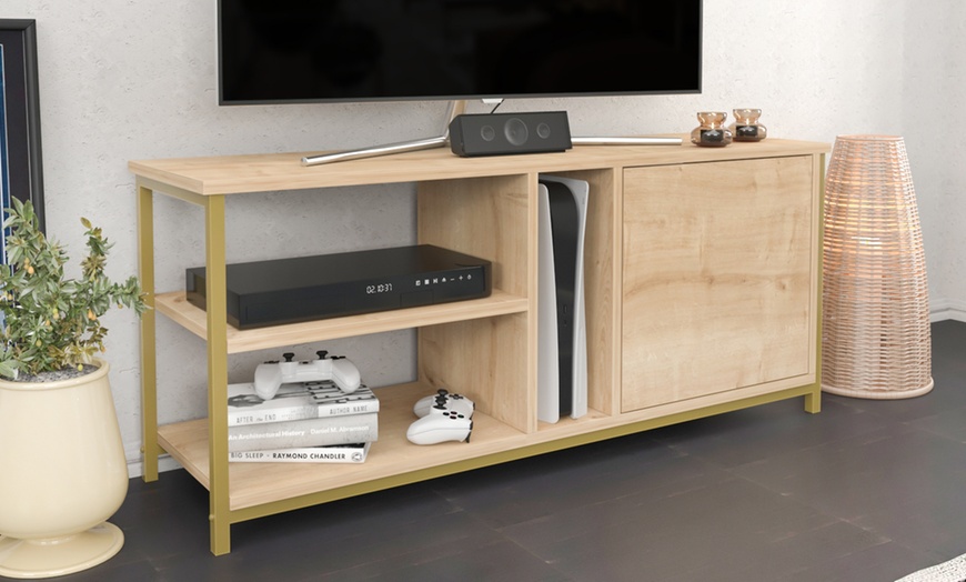 Image 24: Neola Media Television Stand with Open Shelves and Cabinet