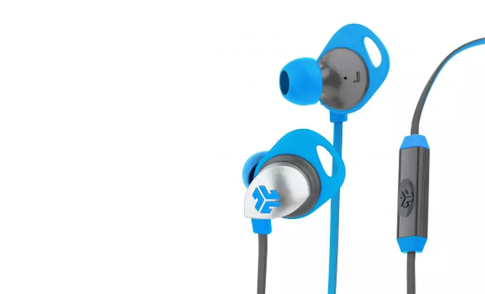 JLab EPIC Earbuds with Custom Fit Cush Fins and Universal Mic. Multiple Colors Available. - Second Medium
