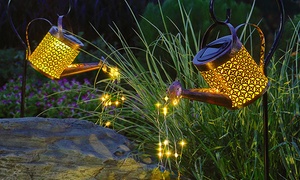 Solar-Powered LED Watering Can Sprinkle Lights