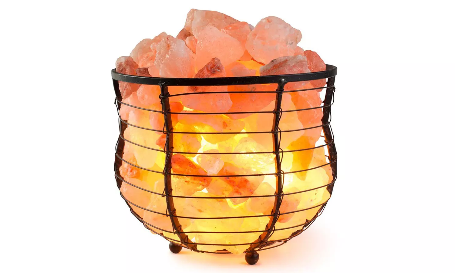 HemingWeigh Natural Himalayan Salt Lamp in Metal Basket Bowl - Primary Image