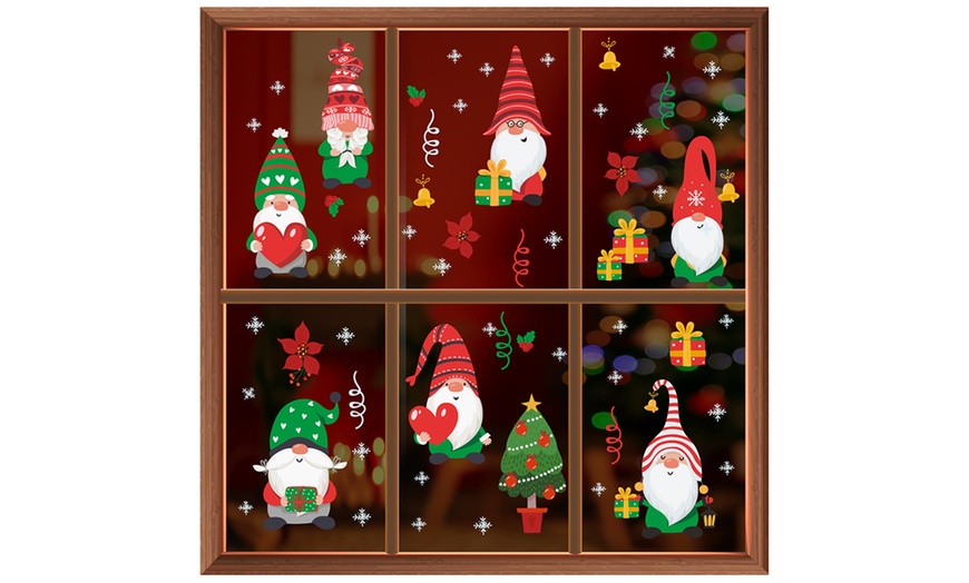 Image 1: Christmas Window Clings Set