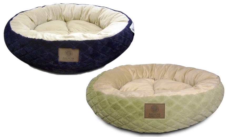 AKC Diamond Fur XL Round Pet Bed | Groupon