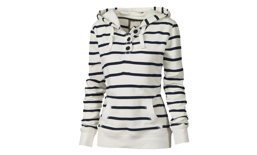 Image 2: Women's Lightweight Stripped Hoodie