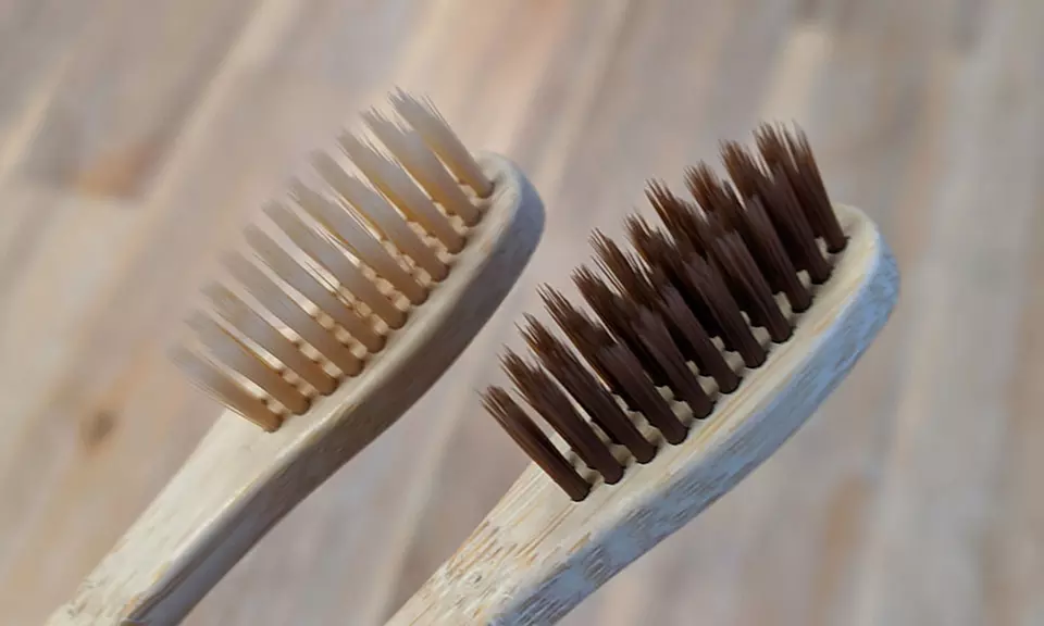 Spazzolino da denti in bambù naturale 100% biodegradabile; Lavabile