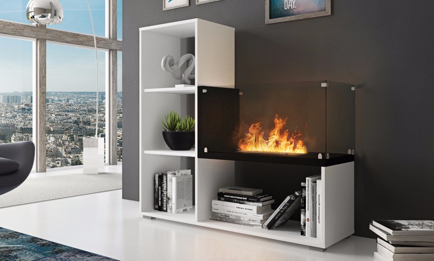 Image 1: Bookcase with Bio-Ethanol Fire