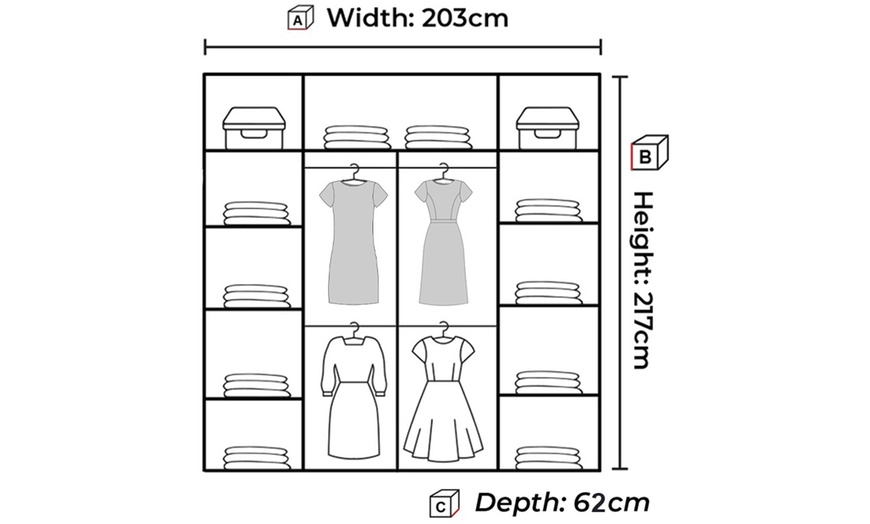 Image 7: Lauren Modern Sliding Door Wardrobe