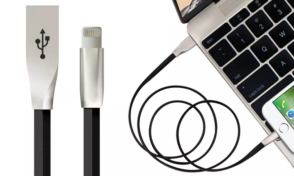 Tough Armour Anti Tangle Zinc Alloy Charging Cable - Primary Image