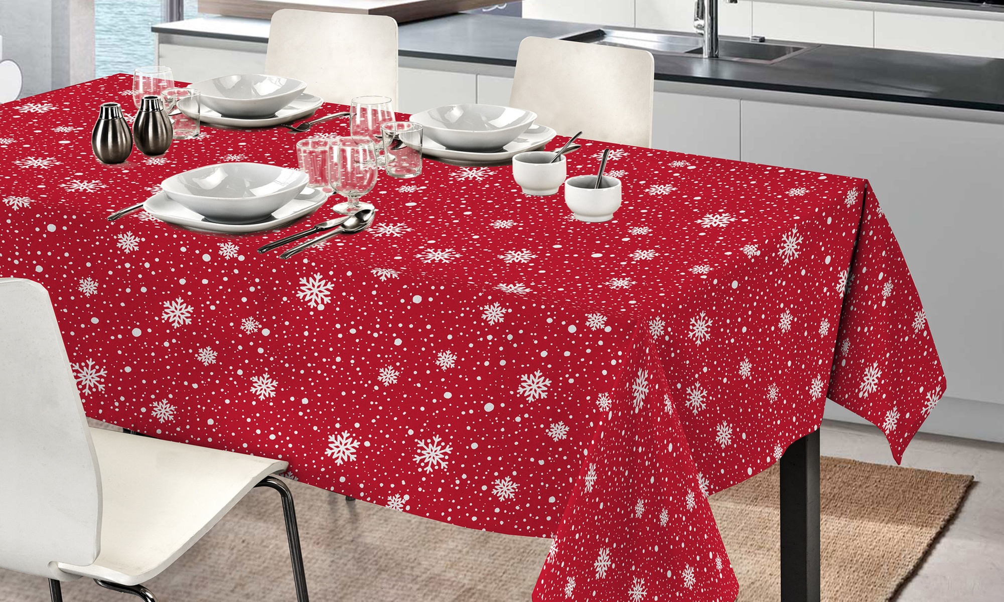 Mantel de algodón estampado de Navidad