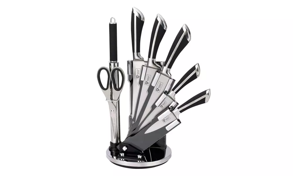 Royalty Line Seven-Piece Stainless Steel Knife Set With Stand for £22.99 (71% Off) - Primary Image