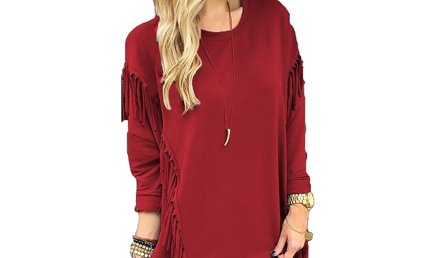 Image 2: Women's Oversized Tassel Jumper