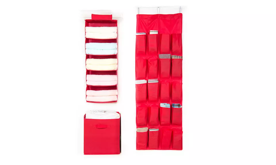 Basket and Hanging Shelves Closet Organizer Set (3-Piece) - Second Medium