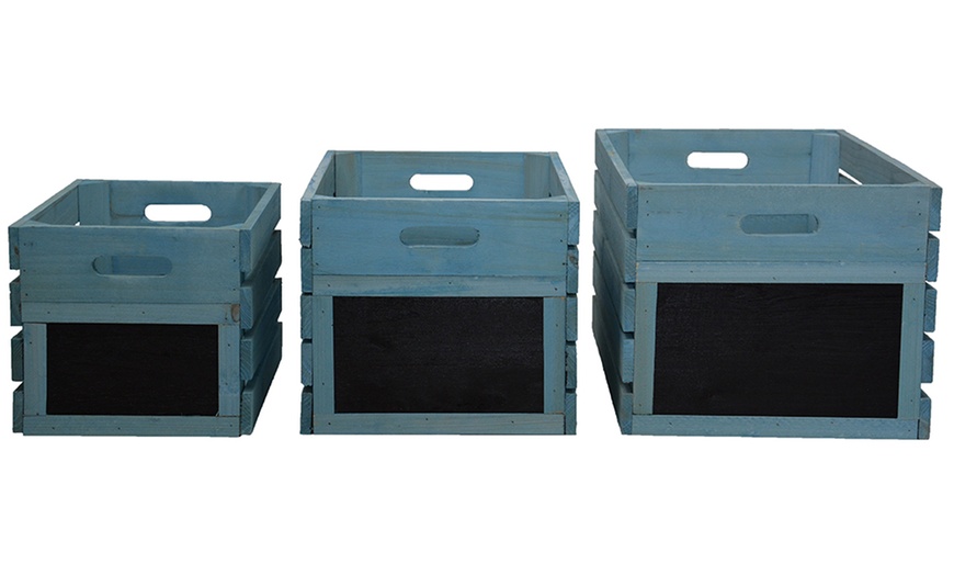 Image 4: Rustic Wooden Crates Three-Pack