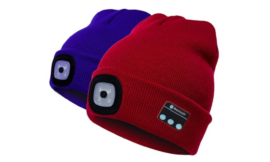 Image 8: One or Two Bluetooth Beanie Hats with LED Light