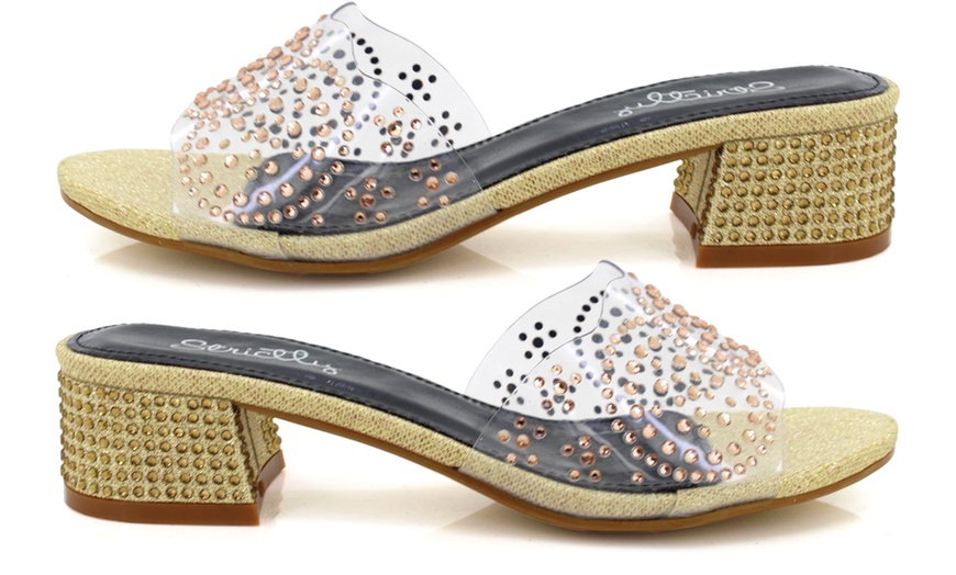 Image 7: Women's Open Toe Transparent Sequin Decorated Slippers