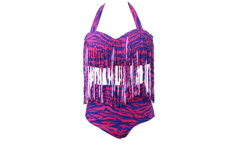 Image 8: Plus Size Fringe Bikini