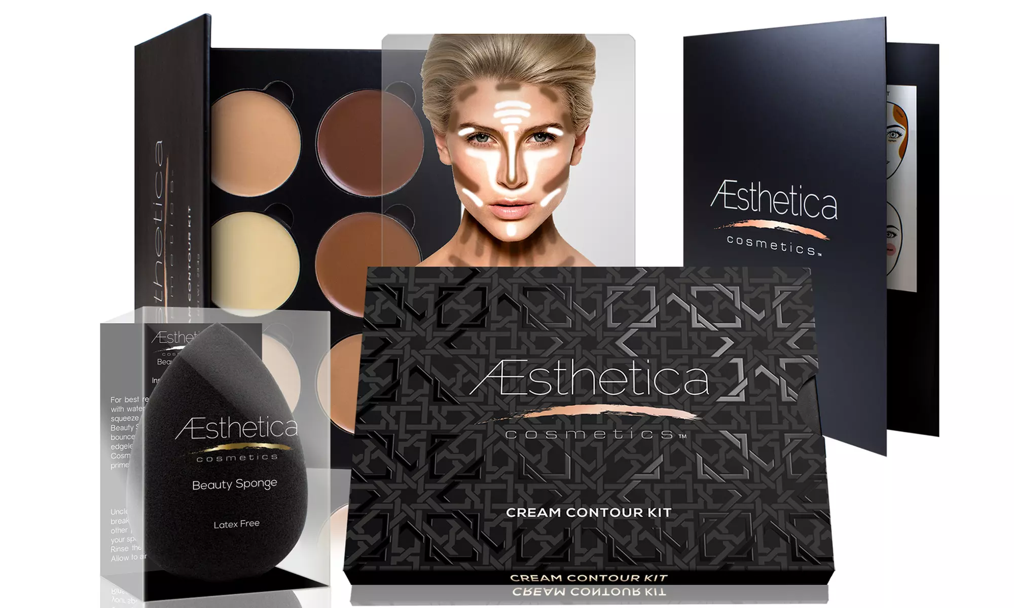Aesthetica Cosmetics Cream Contour Kit with Optional Beauty Sponge - Primary Image