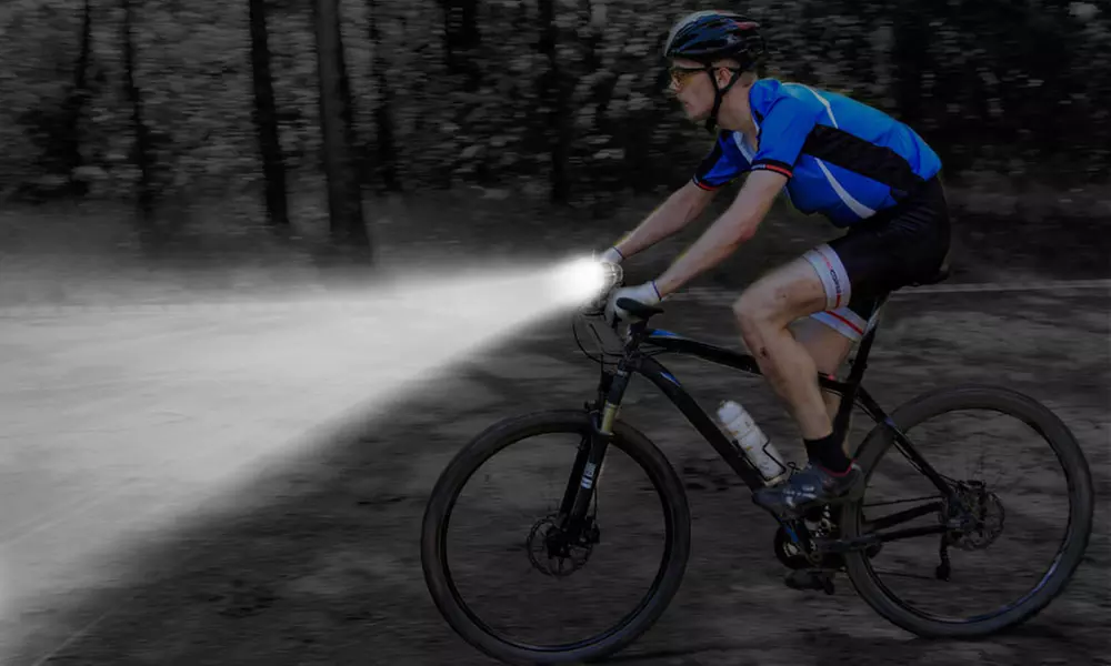Bike Headlamp and Light with Three Brightness Settings and Charger - Primary Image
