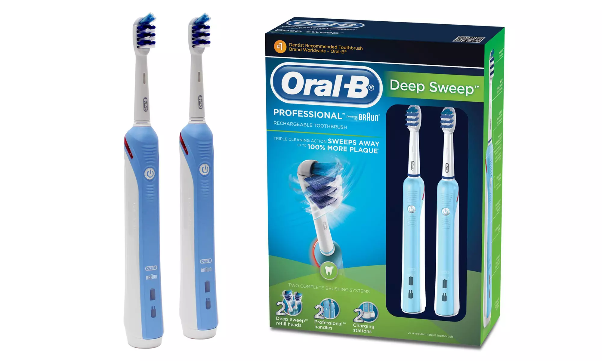 2 Oral-B Deep Sweep Rechargeable Electric Toothbrushes - Primary Image