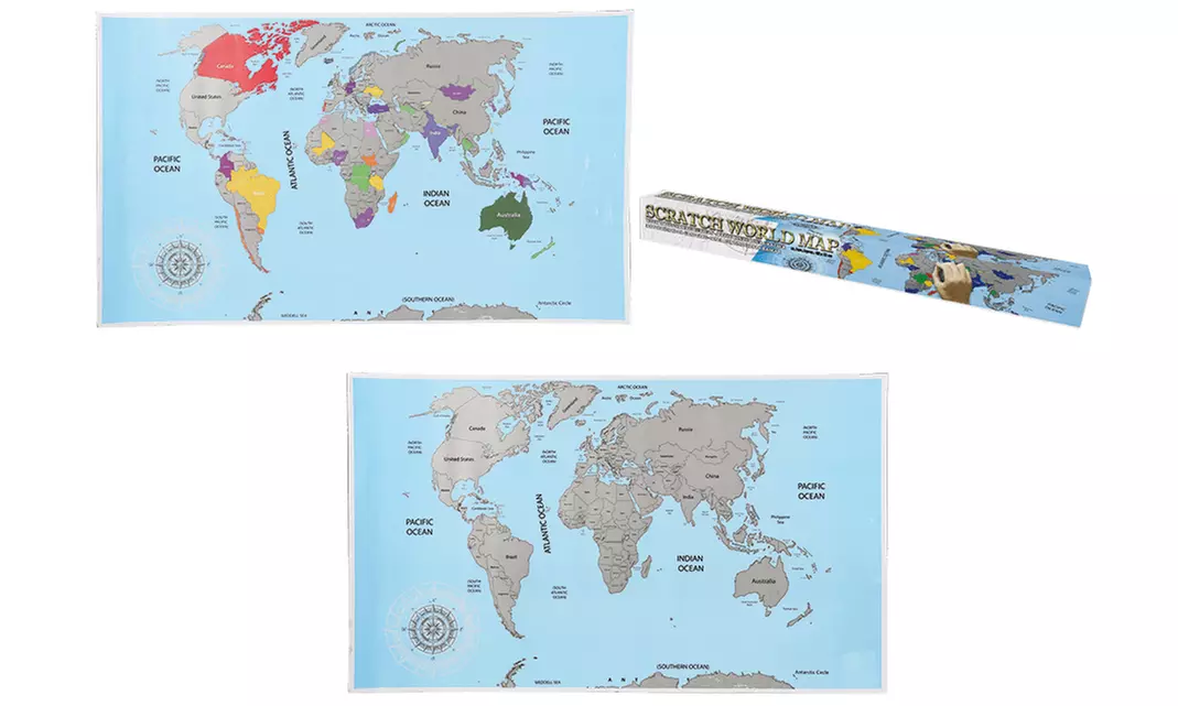 1 ou 2 cartes du monde à gratter, livraison offerte - Primary Image