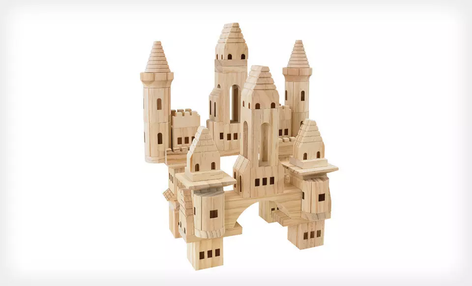 $20 for a TreeHaus 75-Piece Castle-Themed Wooden Block Set ($39.99 List Price). Free Shipping and Free Returns. - Second Medium