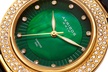 Akribos XXIV Women's Diamond Dial & Crystal Bezel Genuine Leather Watch - Second Medium