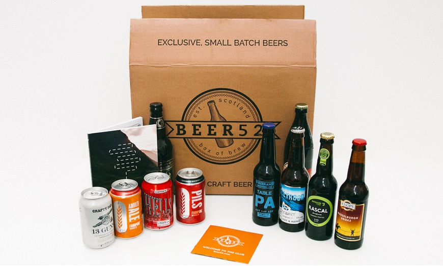 Image 1: Beer52 Subscription +Case & Book