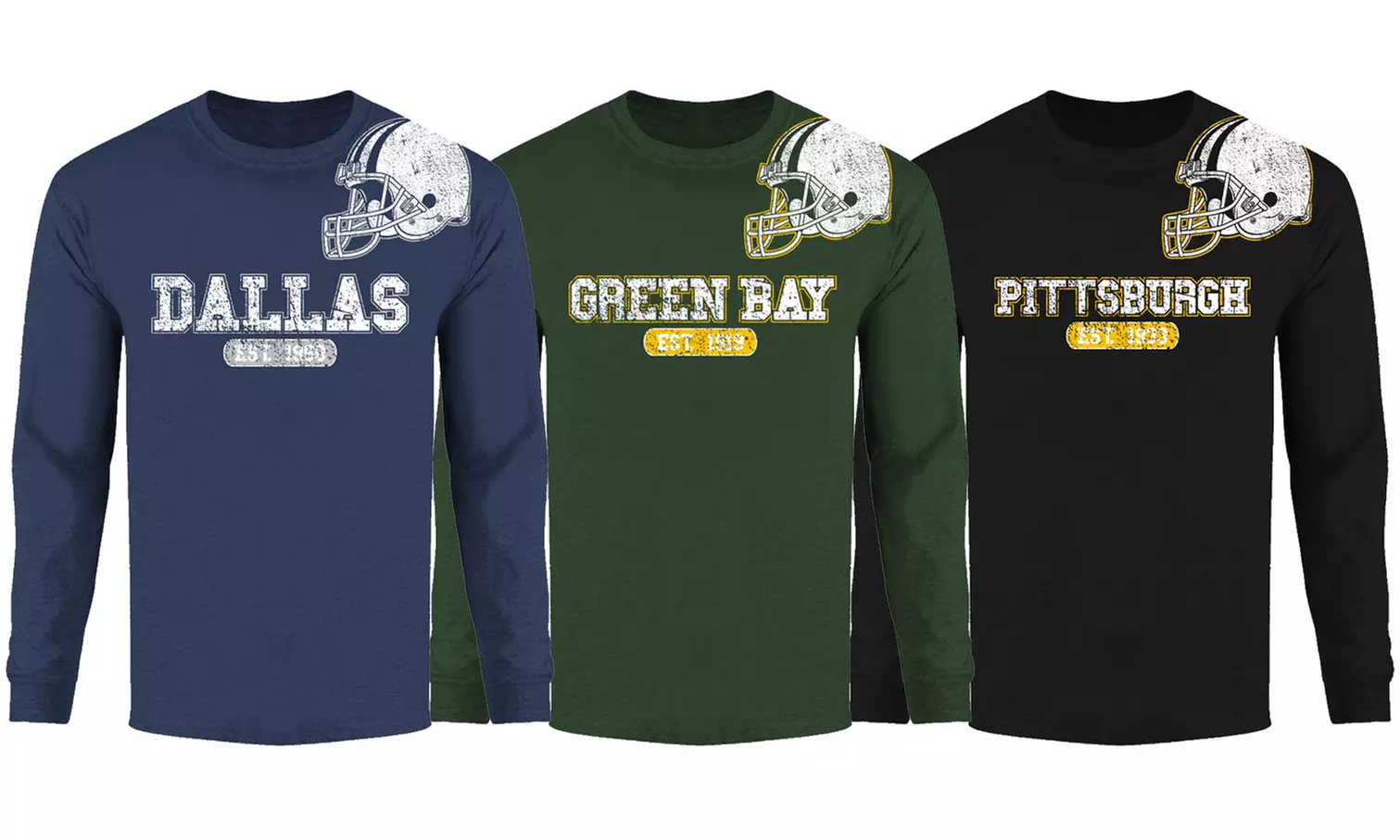 Men's Awesome Football Helmet Long Sleeve Shirts (S-2XL) - Primary Image