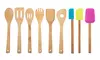 Bamboo and Silicone Utensil Set (9-Piece)