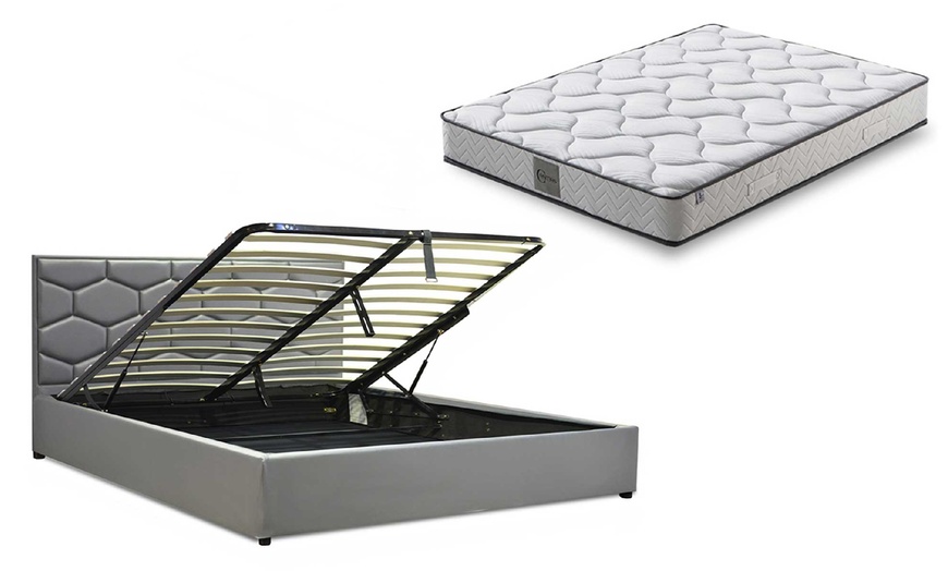 Image 10: Lit coffre Manhattan Simili cuir, matelas ''Cosmos'' en option