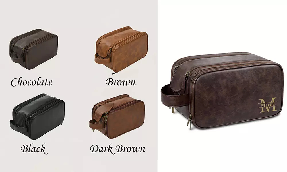 Spersonalizowana męska kosmetyczka z tekstem lub inicjałami