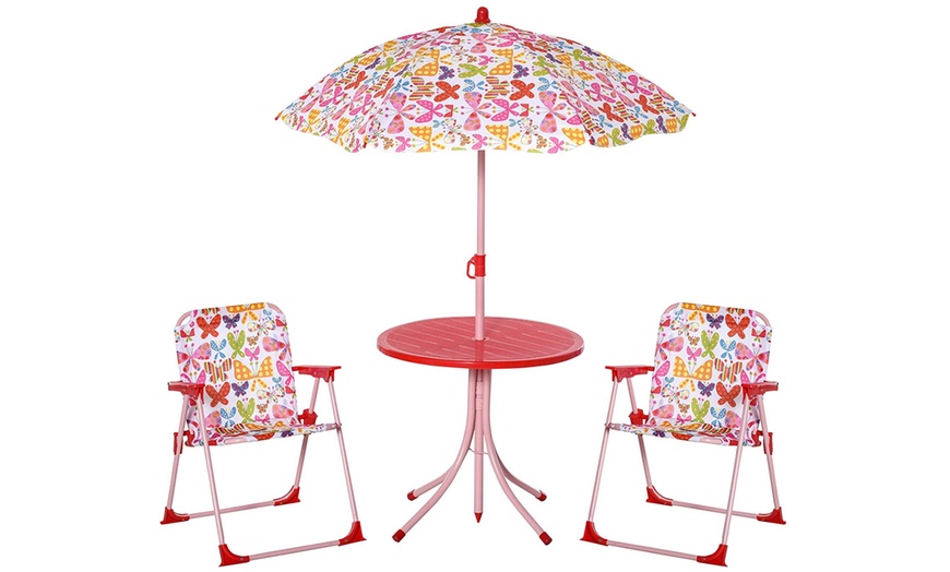 Image 4: Outsunny Kids' Outdoor Dining Set with Parasol
