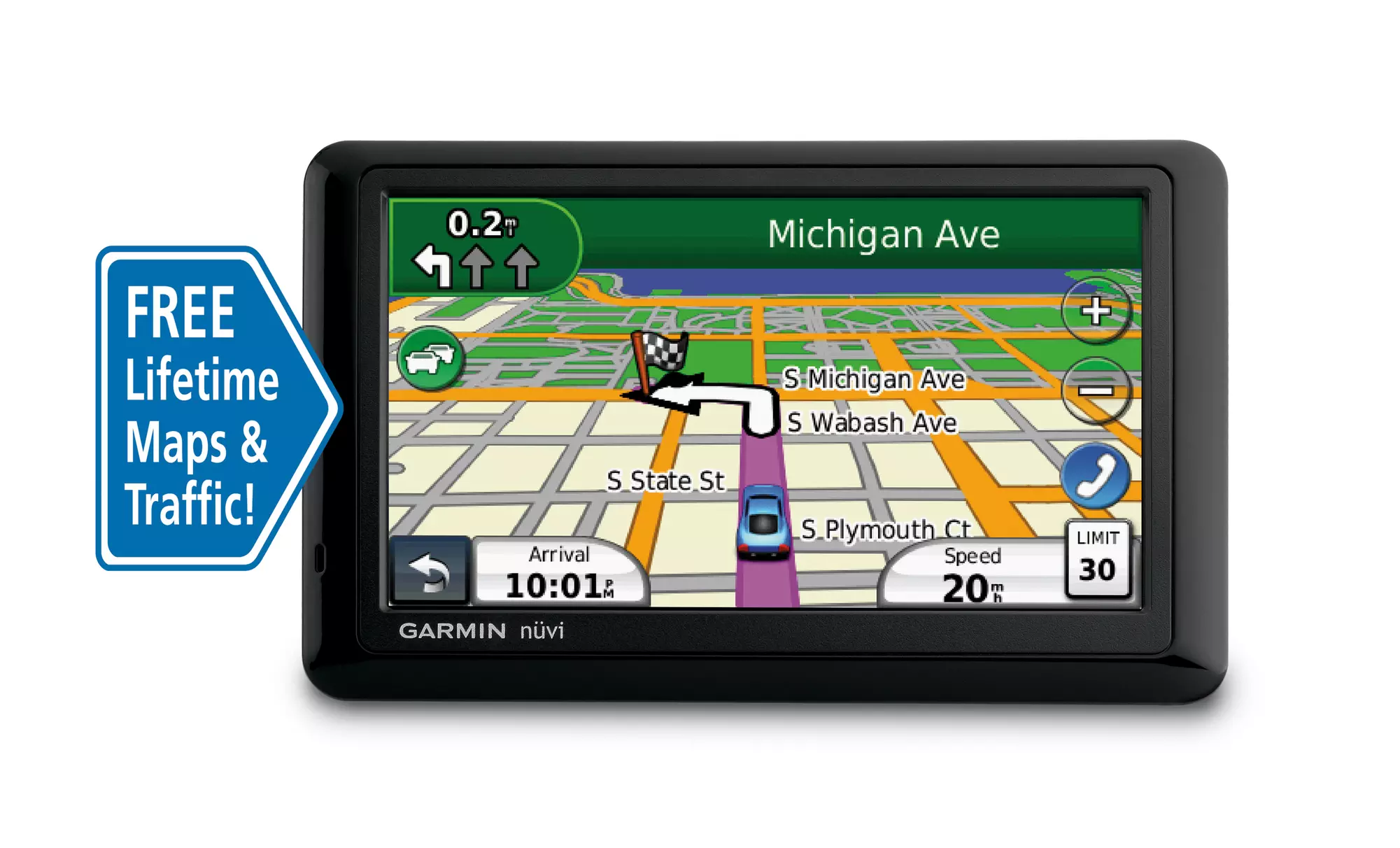 Garmin Nuvi 1490LMT with Lifetime Maps and Traffic (Manufacturer Refurbished) - Primary Image