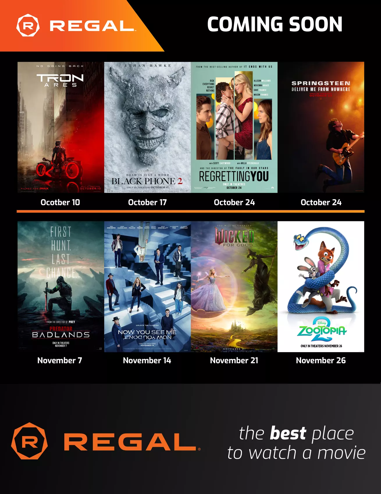 Regal Premiere Movie Tickets for One, Two or Four for Movie Magic!