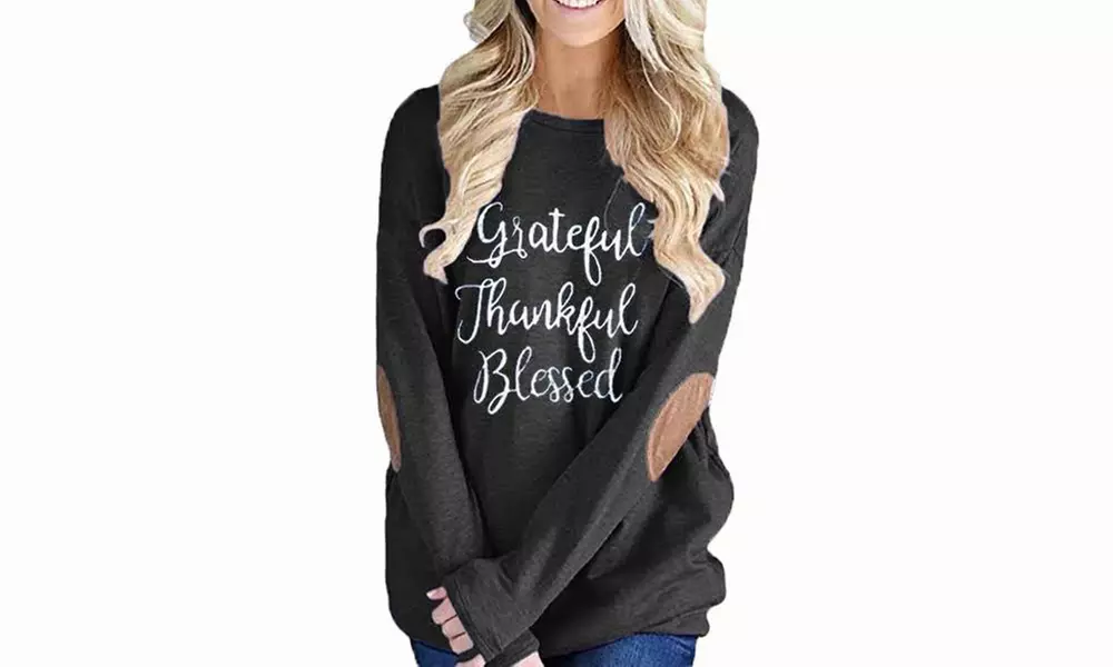 Leo Rosi Women's Grateful Thankful Blessed Top. Plus Sizes Available. - Second Medium