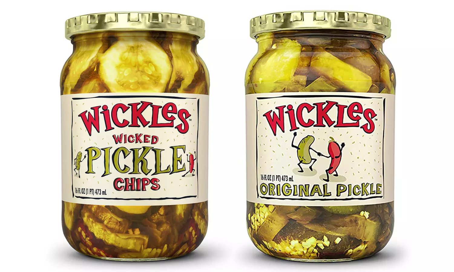 Wickles Gluten-Free Vegan Wicked Pickle Chips or Original Pickle Slices (16 Oz.; 4-Pack) - Primary Image