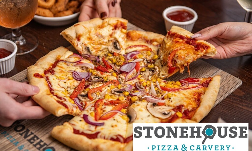 Image 1: Stonehouse Pizza & Carvery 2 Course for 2 & Up to 2 children 