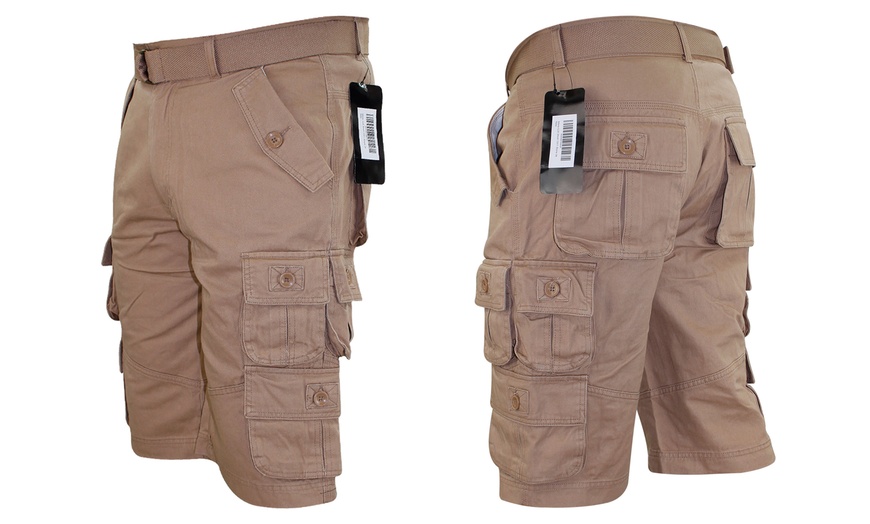 Image 10: Men's 100% Cotton Cargo Shorts