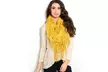 Fall Colored Knit Fringe Infinity Scarves - Second Medium