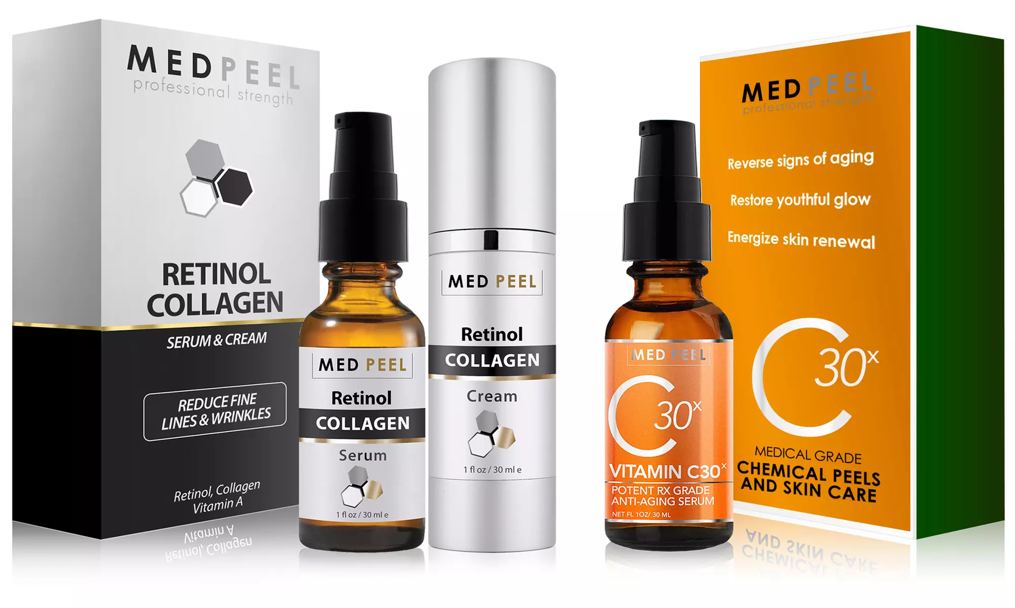 MedPeel Anti-Aging Retinol Collagen Kit and Vitamin C30x Serum - Primary Image