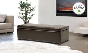 Baxton Studio Bonded Leather Storage Bench Ottoman