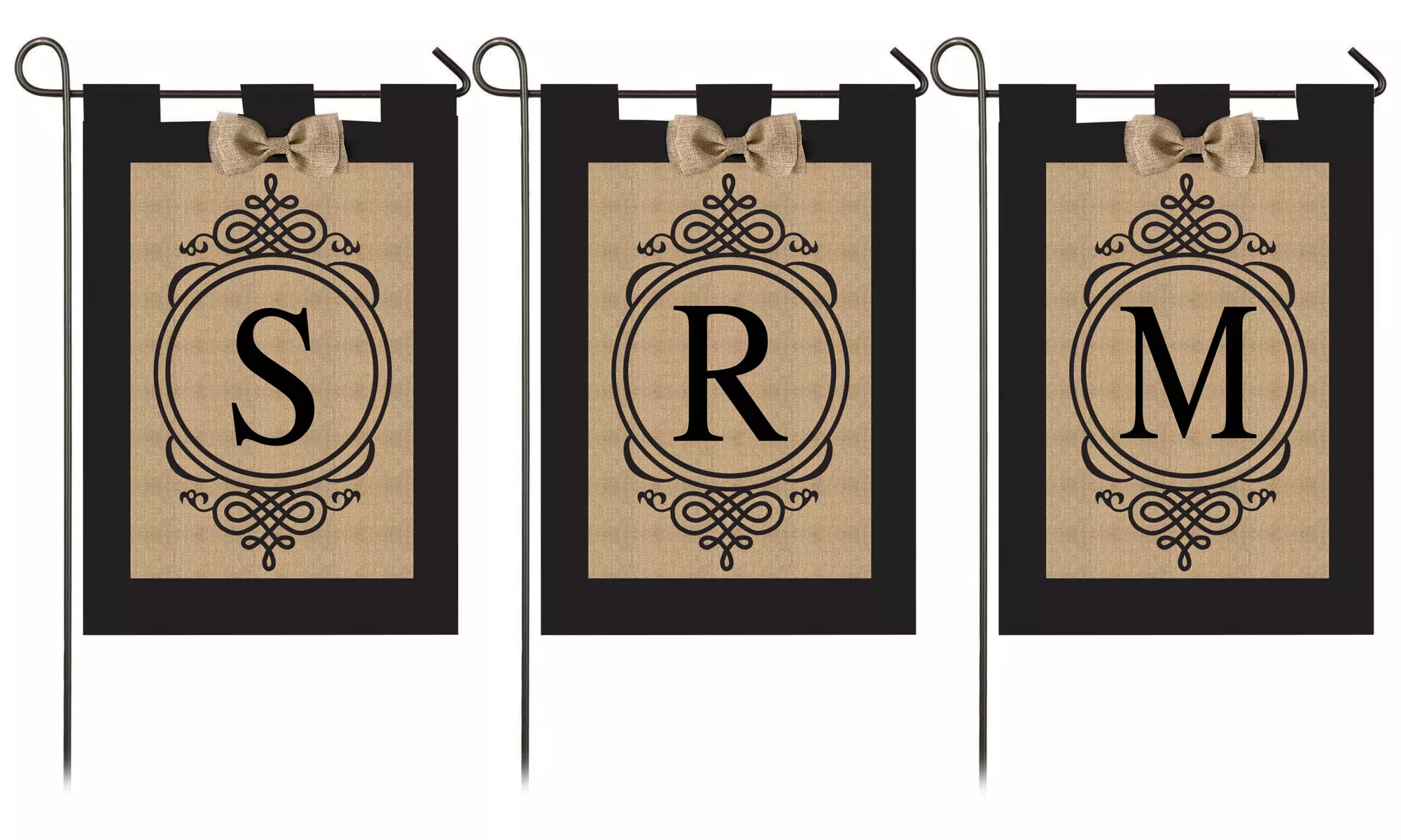 Burlap Monogram Garden Flags - Primary Image