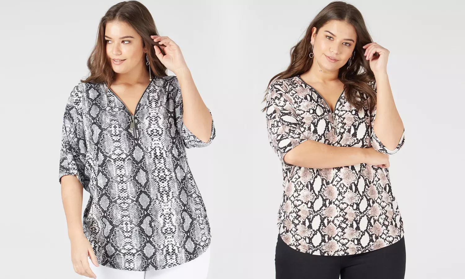 Haut zippé serpent pour femmes de la marque QED London - Primary Image