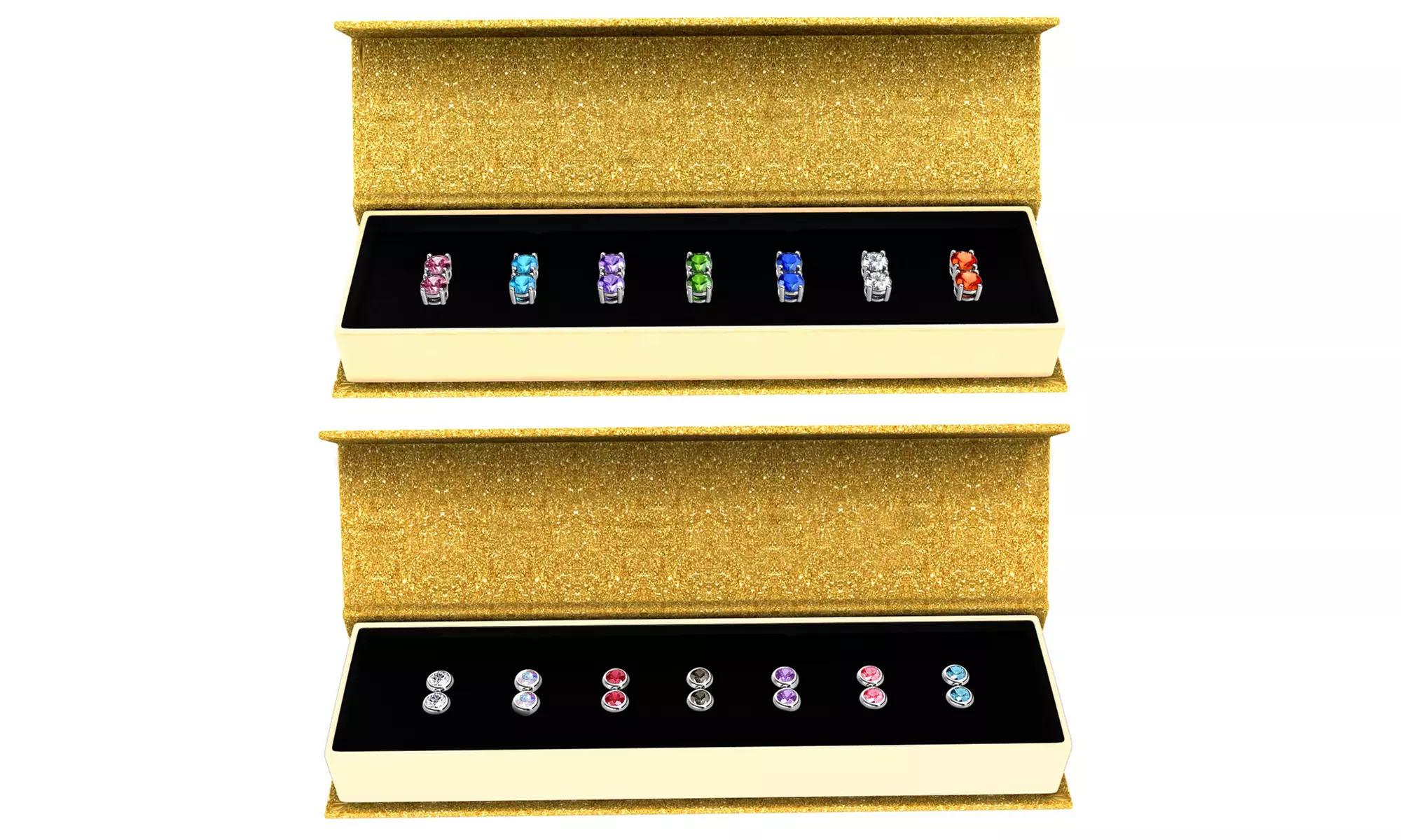 1 ou 2 coffrets semainiers boucles d'oreilles ornées de cristaux Swarovski®. Livraison offerte - Primary Image