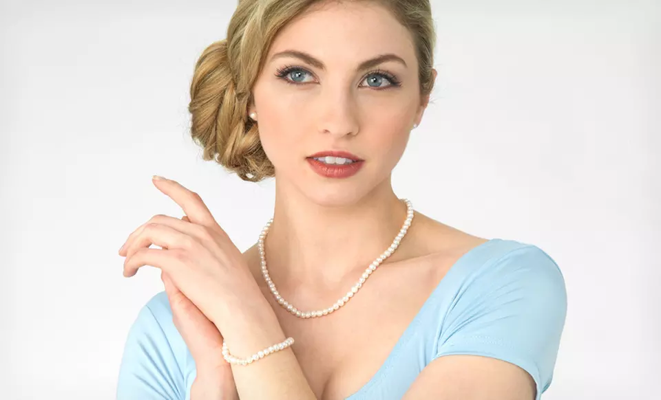 $14.99 for a Cultured Freshwater Pearl Necklace, Bracelet, and Earrings Set ($75 List Price). Free Returns. - Primary Image