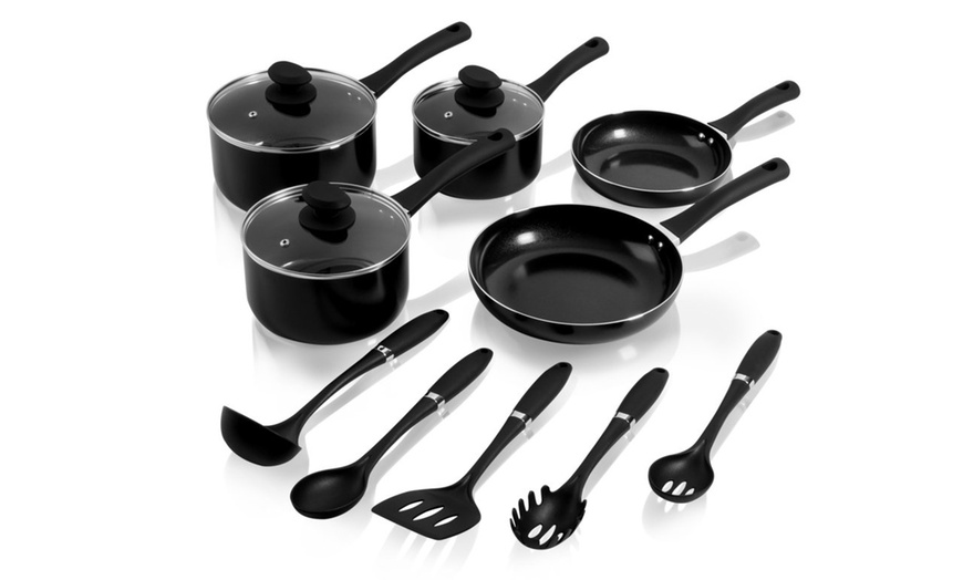 Image 3: Swan Pan Set with Utensil Set 