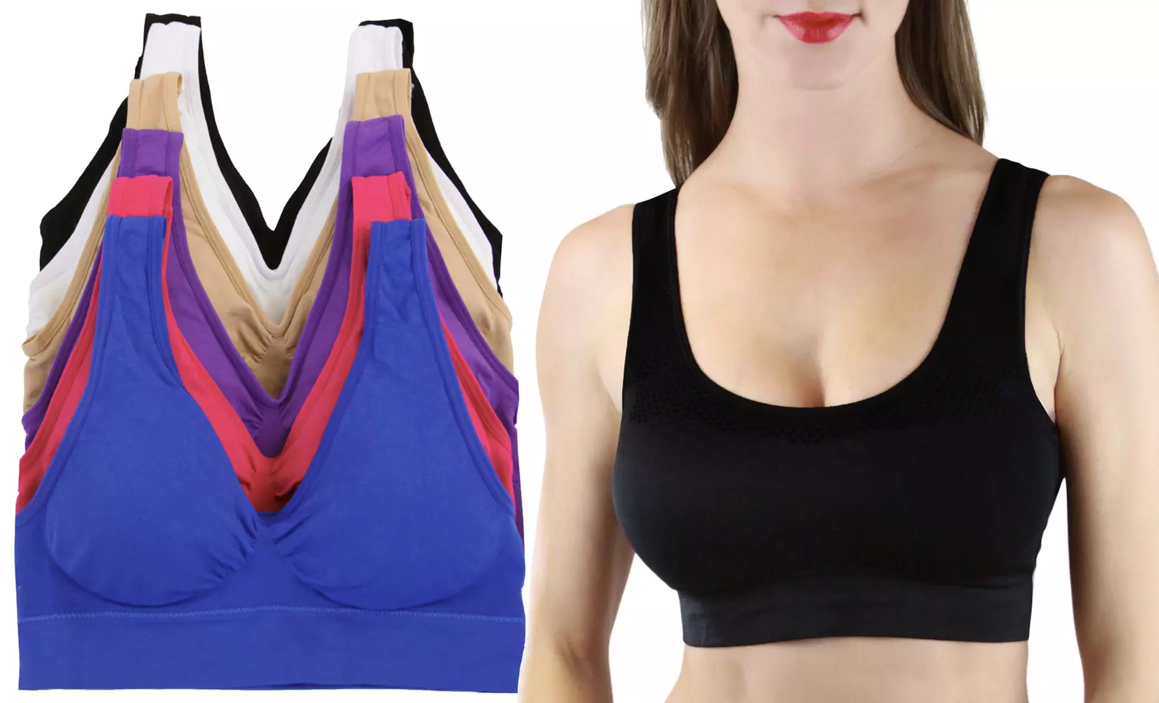 Seamless Microfiber Padded Bras (6-Pack) - Primary Image